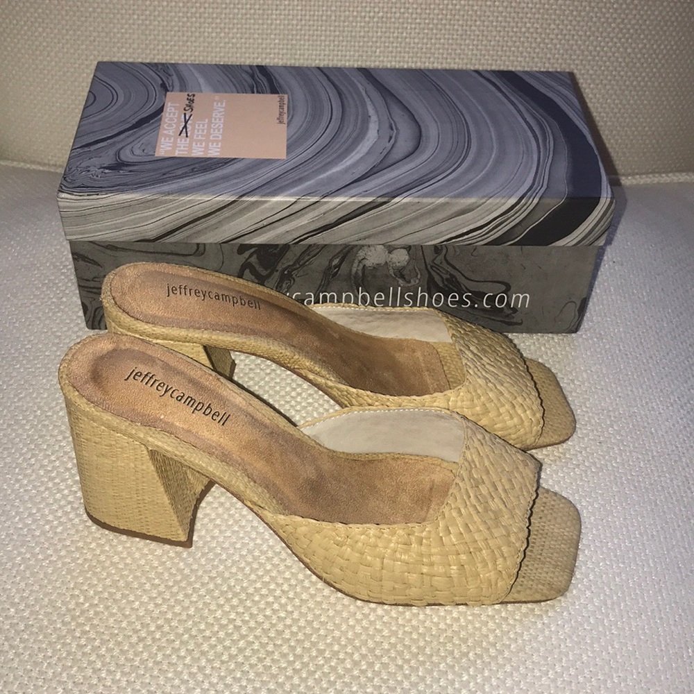 Jeffrey Cambell straw heel